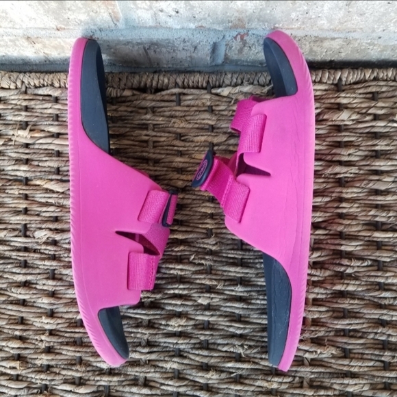 Chaco Chillos PINK Slide Sandals (Women 8) Adjustable Sport Slide Shoes MAGENTA - Picture 5 of 9